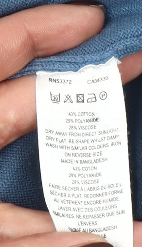 French Connection Men’s Blue Cotton Blend Crew Neck Jumper M