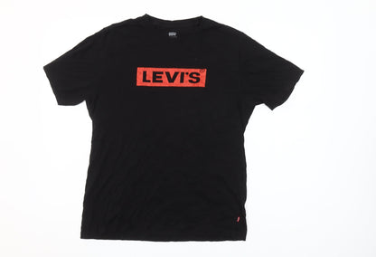 Levi's Women's Black Relaxed Fit Cotton Logo T-Shirt S