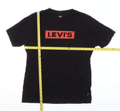 Levi's Women's Black Relaxed Fit Cotton Logo T-Shirt S