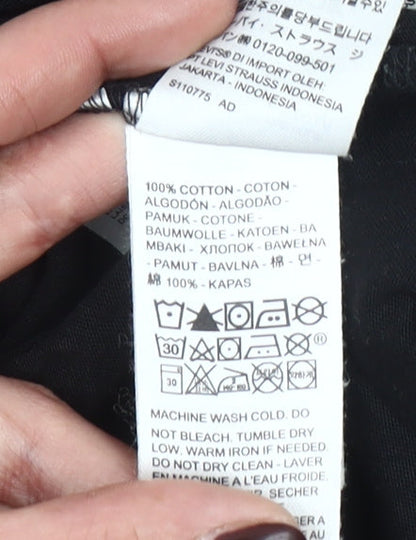 Levi's Women's Black Relaxed Fit Cotton Logo T-Shirt S