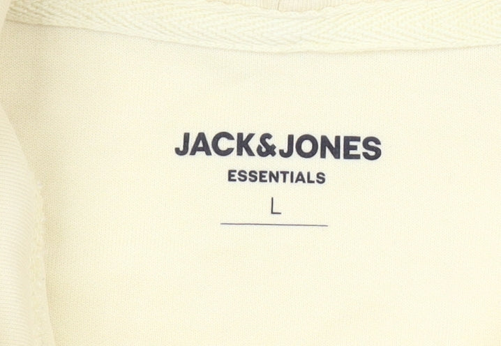 Mens UK Size L JACK & JONES Beige Pullover Hoodie