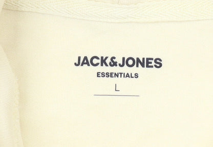 Mens UK Size L JACK & JONES Beige Pullover Hoodie
