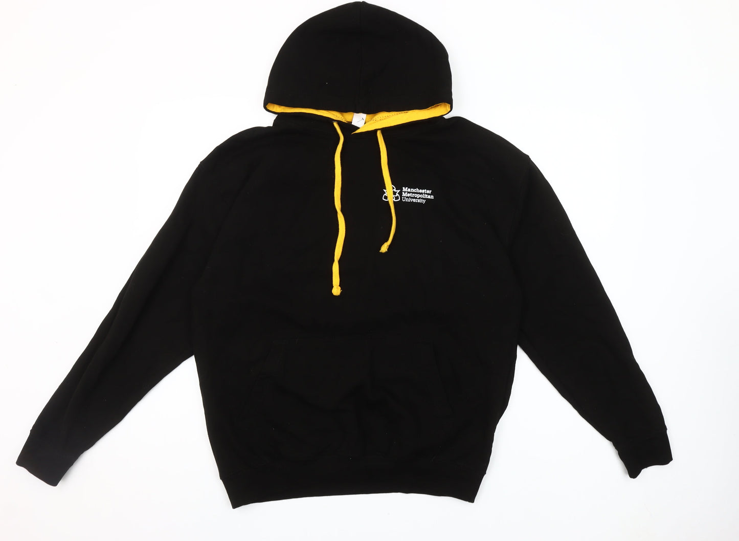 Just Hoods by AWDis Black Yellow L Pullover Hoodie Manchester Metropolitan University Women’s Sweatshirt