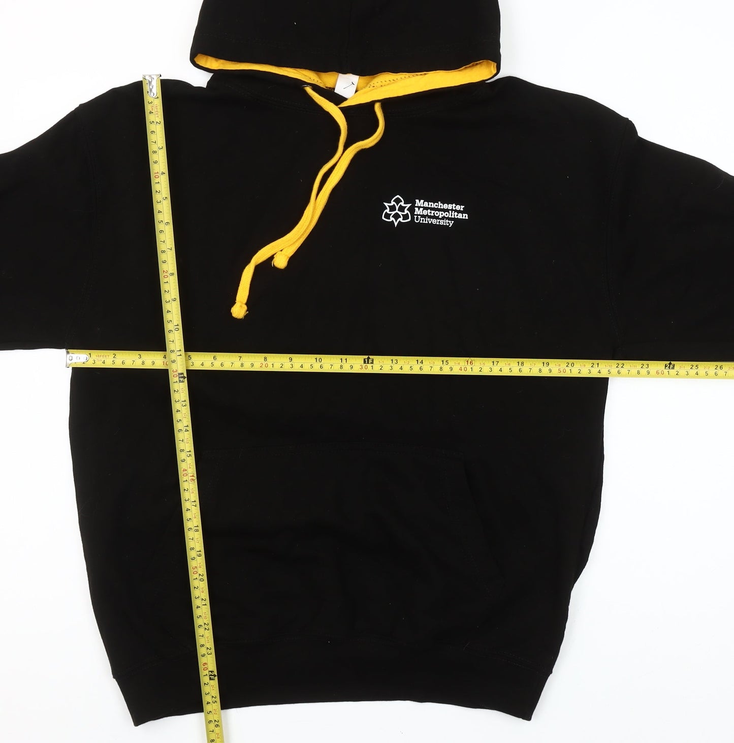 Just Hoods by AWDis Black Yellow L Pullover Hoodie Manchester Metropolitan University Women’s Sweatshirt