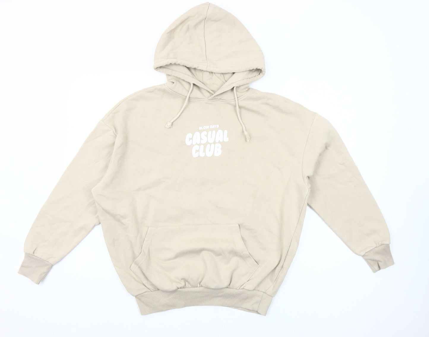Dunnes Stores Women Beige Hooded Pullover Casual Club Hoodie Small