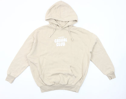 Dunnes Stores Women Beige Hooded Pullover Casual Club Hoodie Small