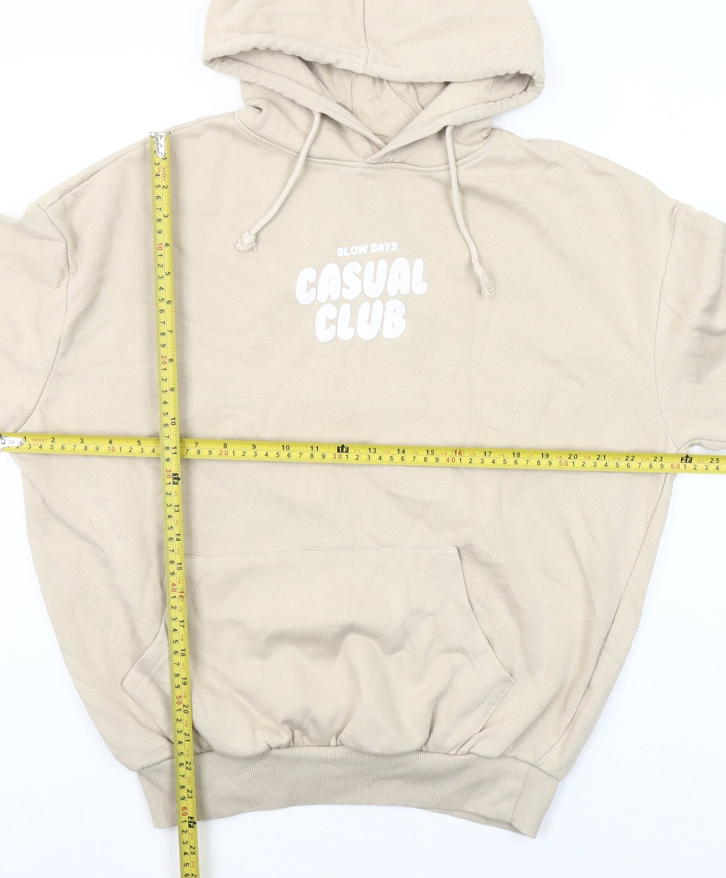 Dunnes Stores Women Beige Hooded Pullover Casual Club Hoodie Small
