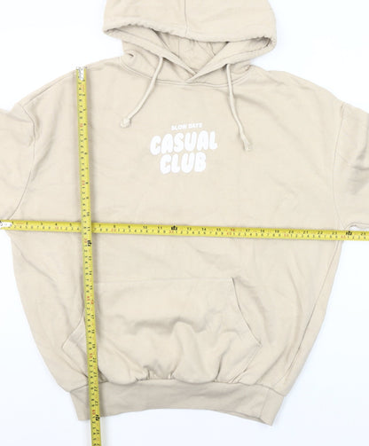 Dunnes Stores Women Beige Hooded Pullover Casual Club Hoodie Small