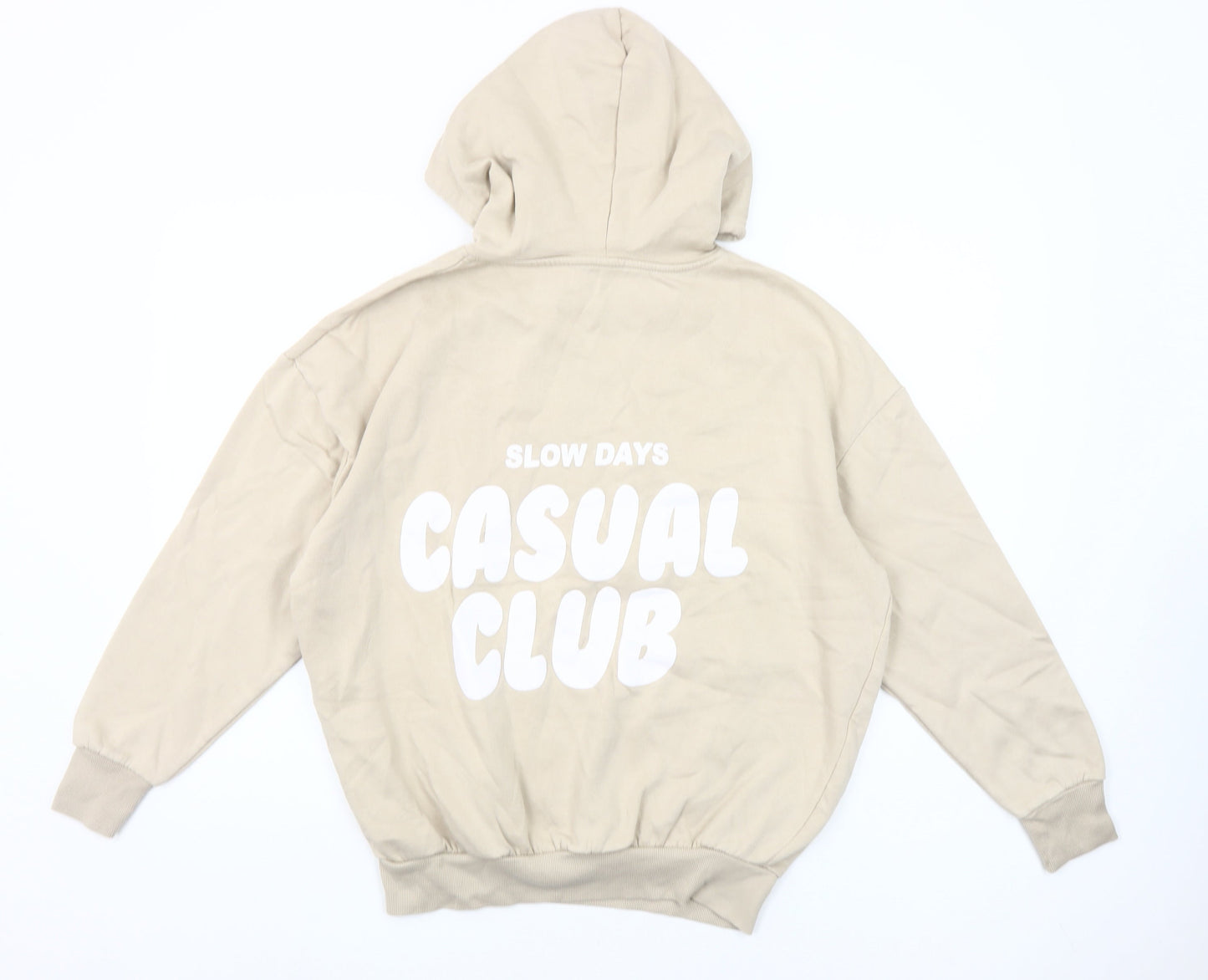 Dunnes Stores Women Beige Hooded Pullover Casual Club Hoodie Small