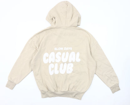 Dunnes Stores Women Beige Hooded Pullover Casual Club Hoodie Small