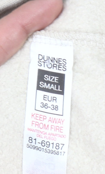 Dunnes Stores Women Beige Hooded Pullover Casual Club Hoodie Small