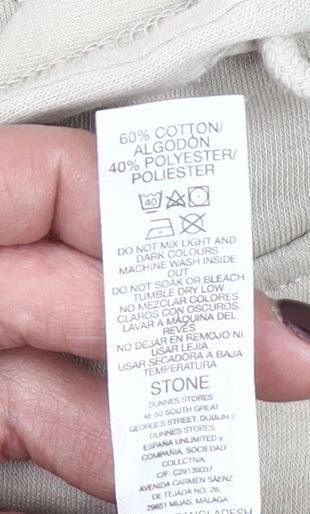 Dunnes Stores Women Beige Hooded Pullover Casual Club Hoodie Small