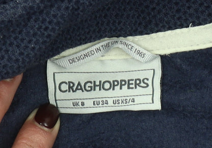 Craghoppers Women's Navy Blue Fleece Pullover Sweatshirt UK 8 1/2 Zip