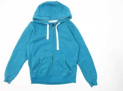 Cotton Ridge Mens Blue Full Zip Hoodie Size M Regular Fit