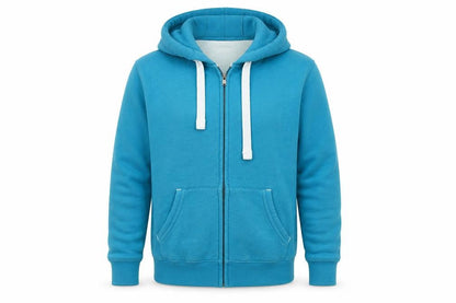 Cotton Ridge Mens Blue Full Zip Hoodie Size M Regular Fit