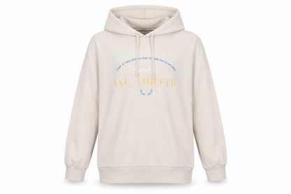 H&M Womens Beige NYC Athletic Pullover Hoodie Size S Cotton Blend