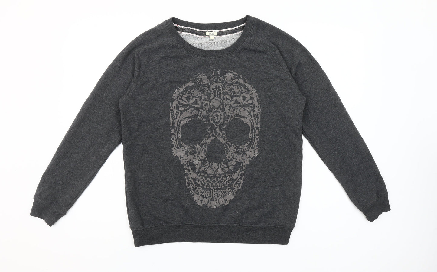 OVS Women's Charcoal Skull Graphic Pullover Sweatshirt Size M