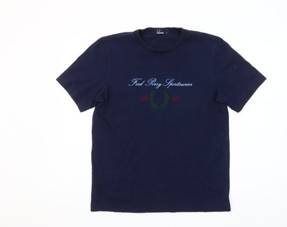 Mens UK Size M Fred Perry Blue  T-Shirt