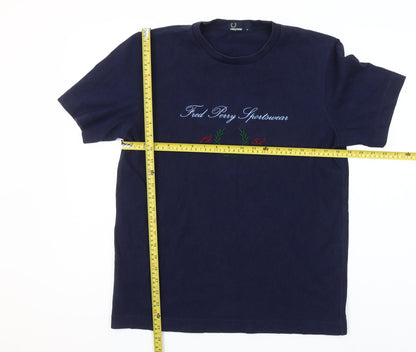 Mens UK Size M Fred Perry Blue  T-Shirt