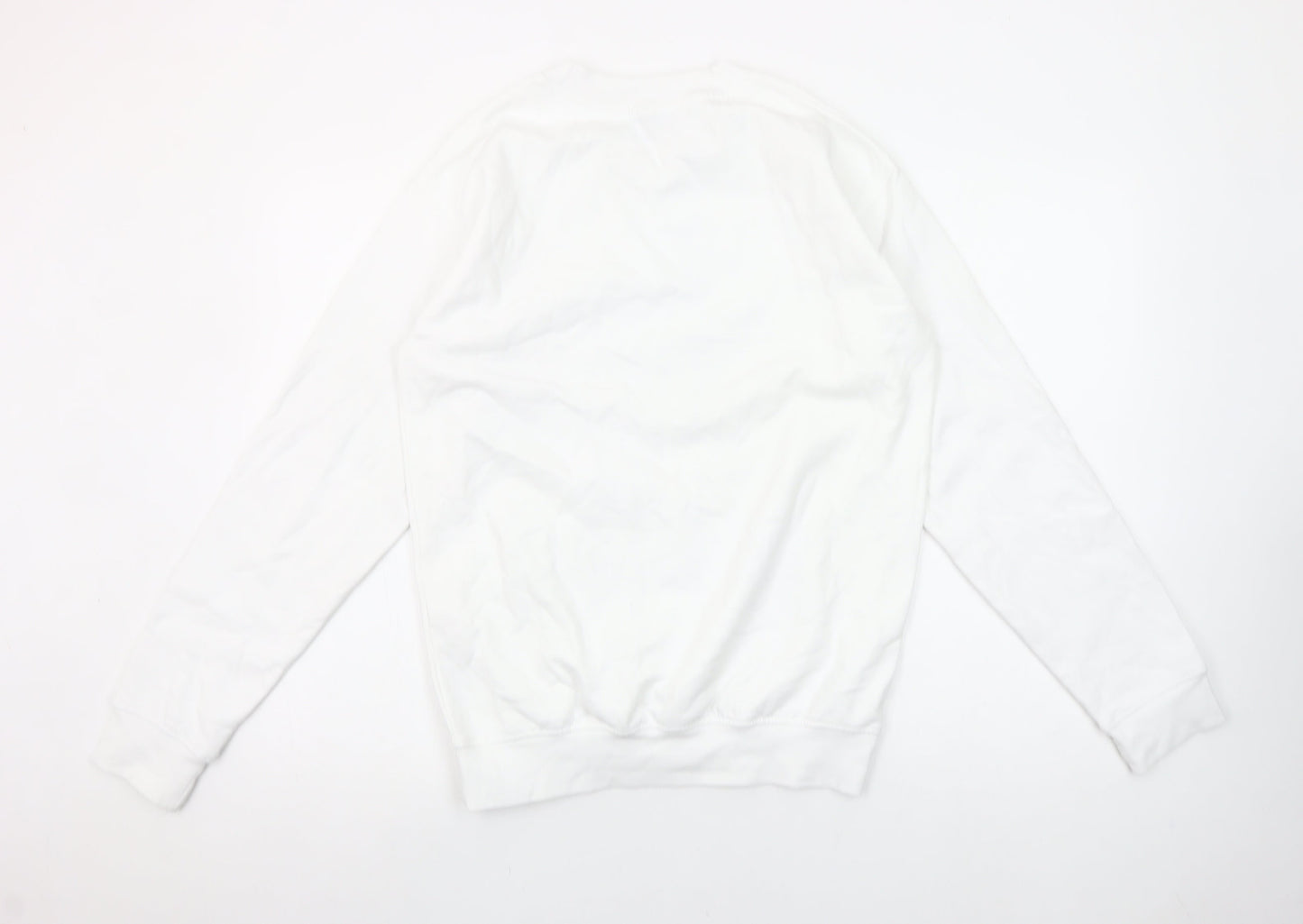 boohooMAN Men's White Botanical Graphic Print Pullover Sweatshirt XS