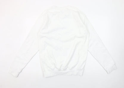 boohooMAN Men's White Botanical Graphic Print Pullover Sweatshirt XS