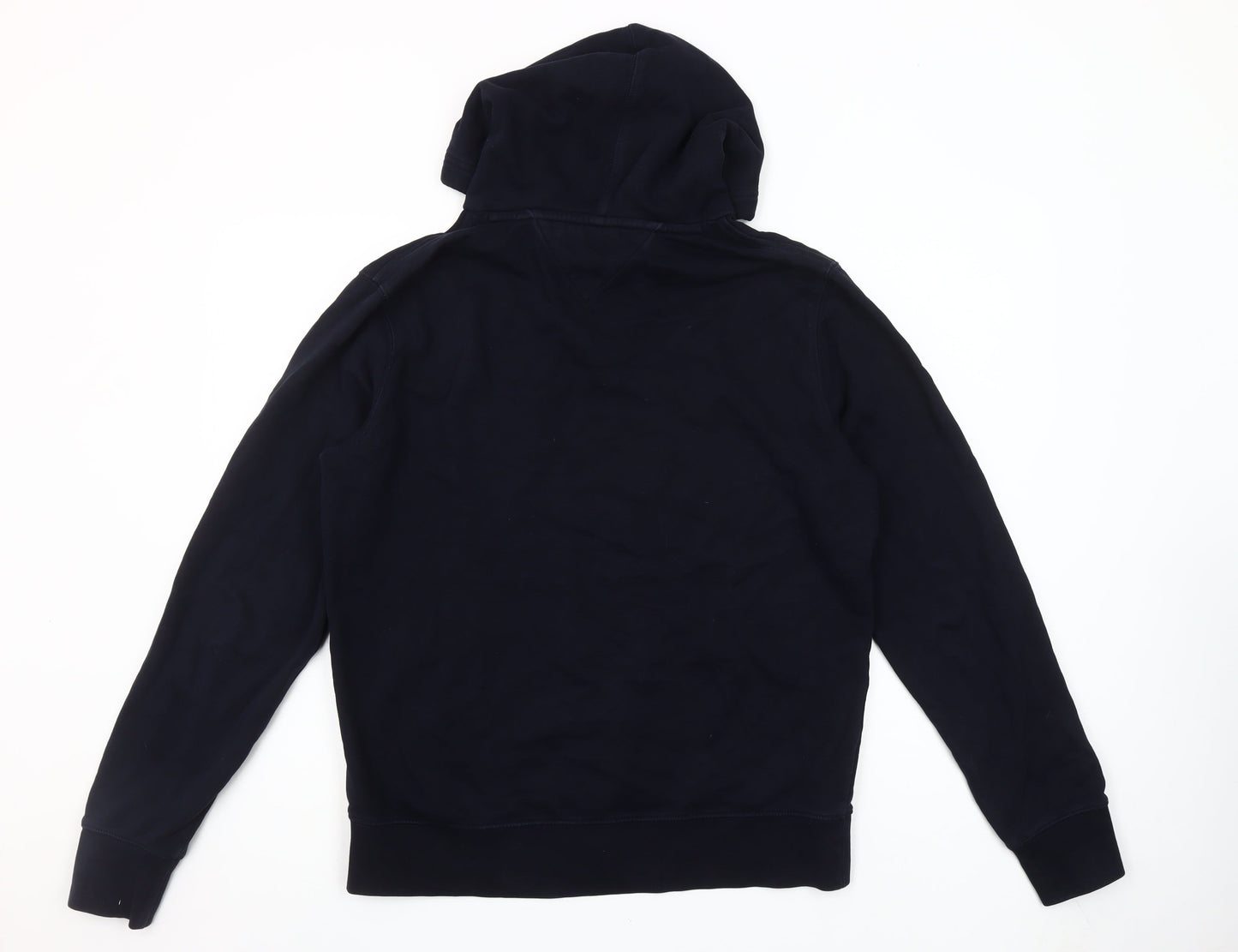 Tommy Hilfiger Men's Navy Hoodie L Pullover Graphic Organic Cotton