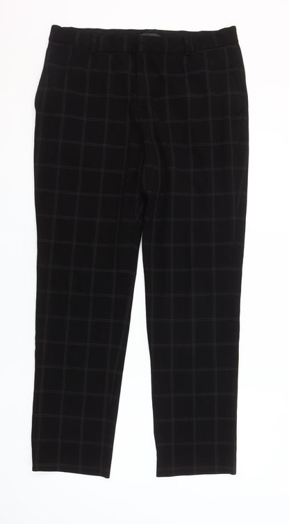 H&M Women’s Black Check Slim Fit Chino Trousers Size 6