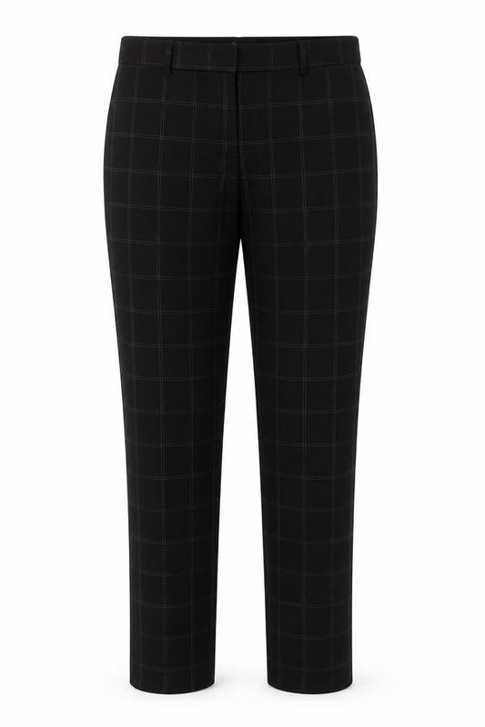 H&M Women’s Black Check Slim Fit Chino Trousers Size 6