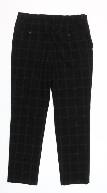 H&M Women’s Black Check Slim Fit Chino Trousers Size 6