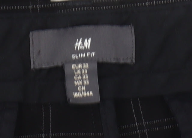 H&M Women’s Black Check Slim Fit Chino Trousers Size 6