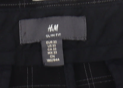 H&M Women’s Black Check Slim Fit Chino Trousers Size 6