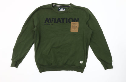 Bare Denim Men's Green Aviation Pullover Sweatshirt L