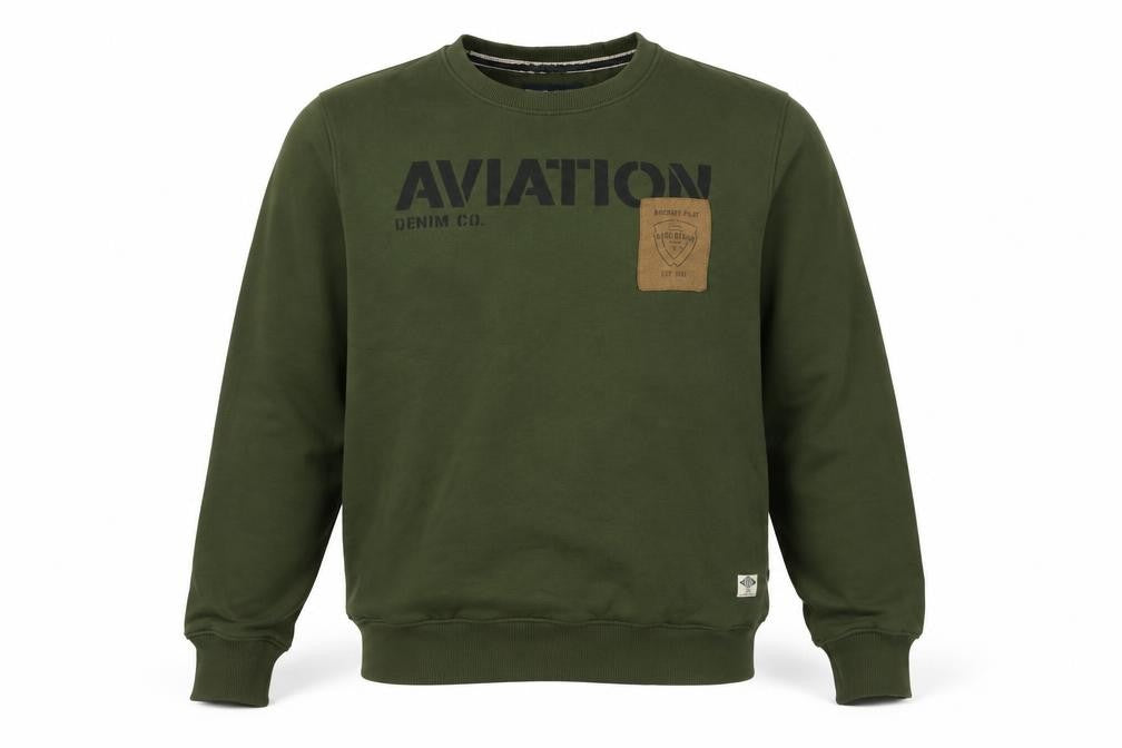 Bare Denim Men's Green Aviation Pullover Sweatshirt L