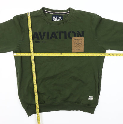 Bare Denim Men's Green Aviation Pullover Sweatshirt L