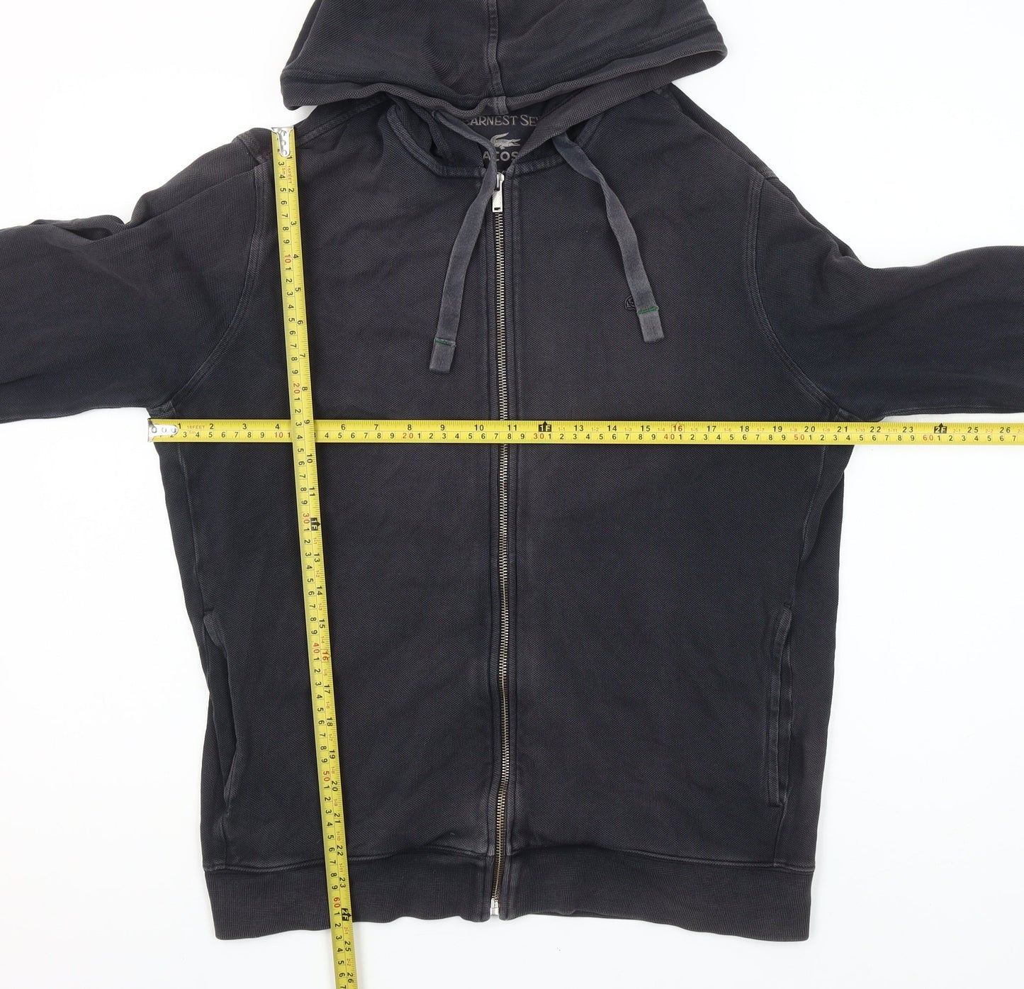 Mens UK Size L Lacoste Black Full Zip Hoodie