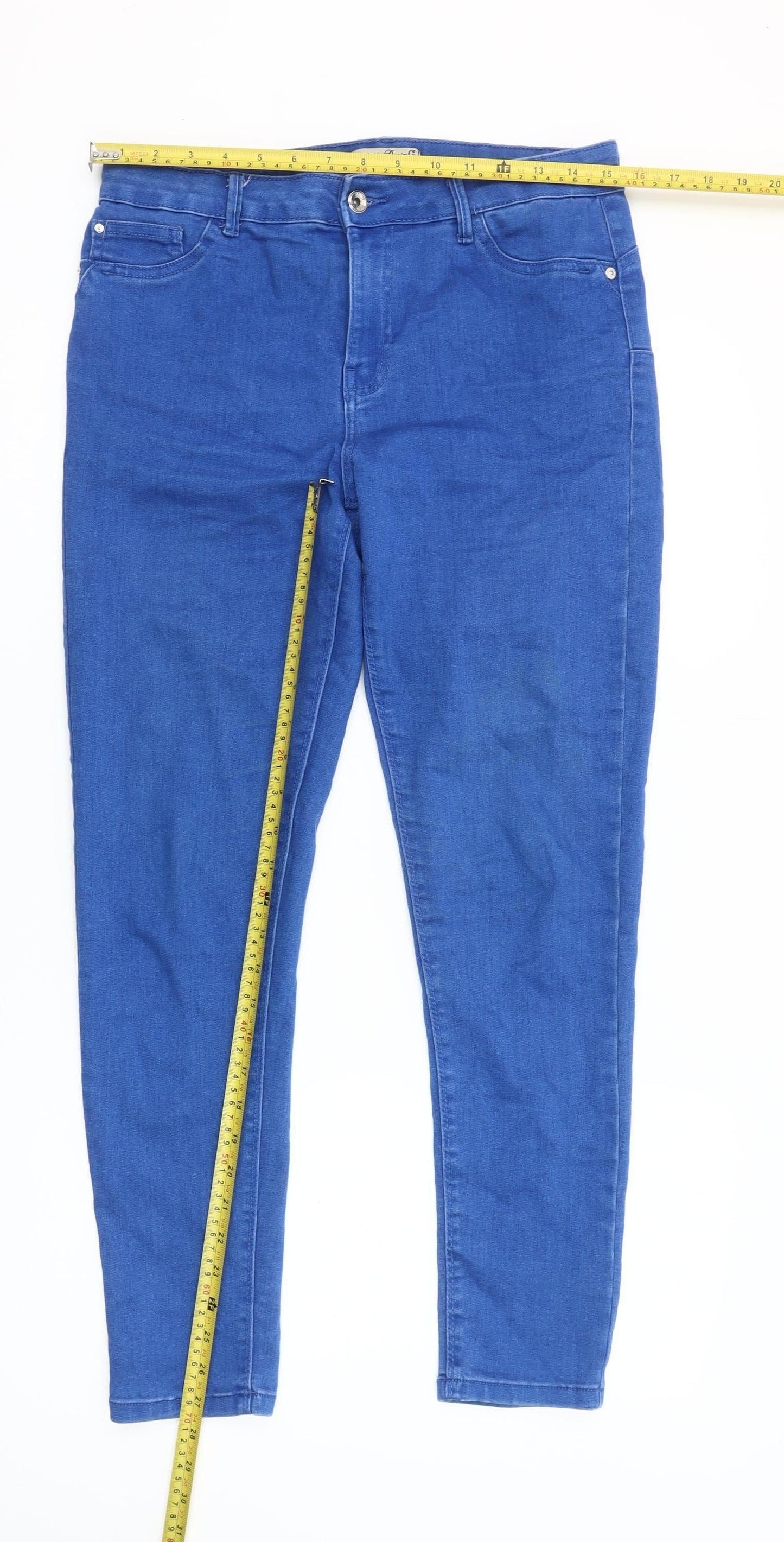 Denim Co. Women's Blue Skinny Stretch Jeans Size 12