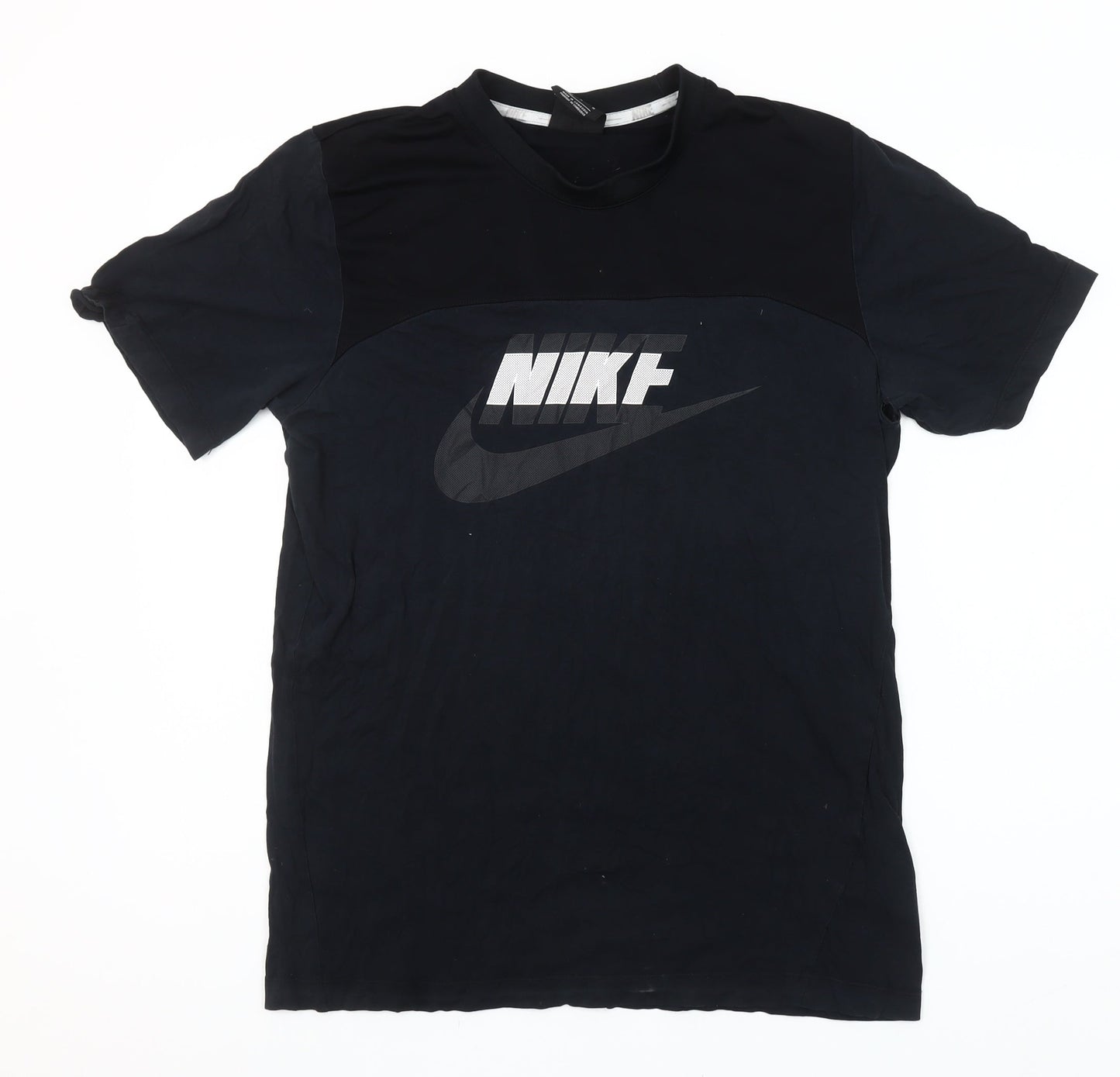 Nike Men's Black Logo Sports T-Shirt M Regular Fit Crew Neck