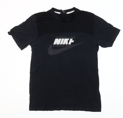 Nike Men's Black Logo Sports T-Shirt M Regular Fit Crew Neck