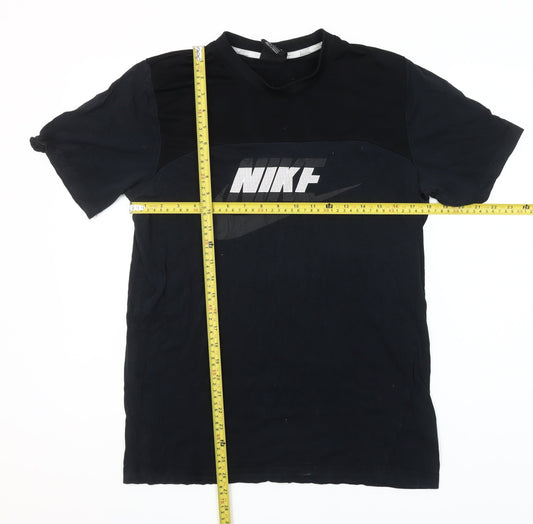 Nike Men's Black Logo Sports T-Shirt M Regular Fit Crew Neck