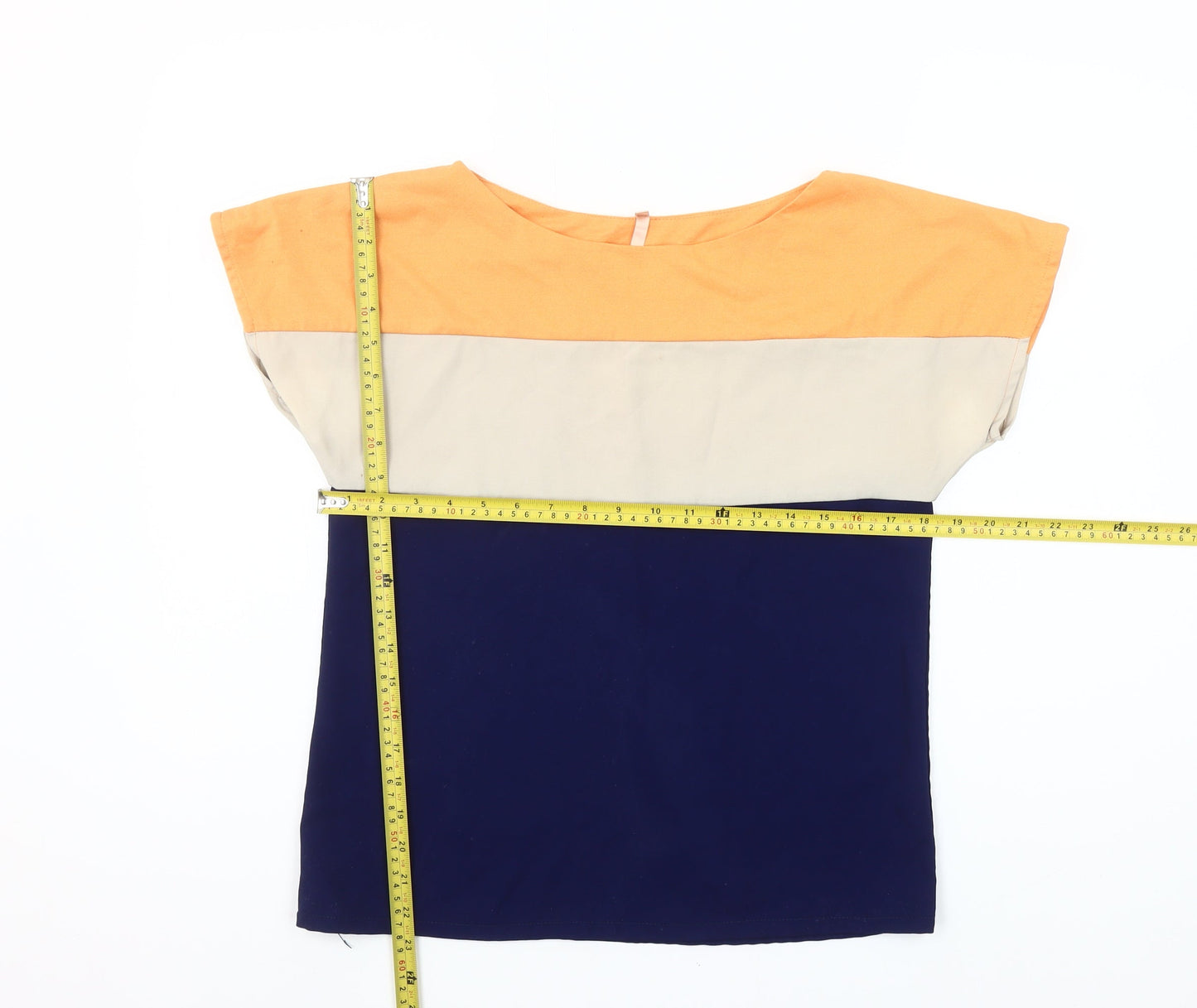 Swervë Women's Multicoloured Colourblock Cotton Blend T-Shirt S