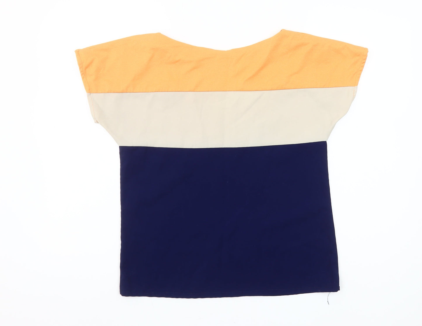 Swervë Women's Multicoloured Colourblock Cotton Blend T-Shirt S