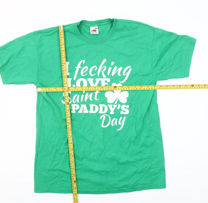Fruit of the Loom Men's Green St Patrick's Day Graphic T-Shirt Medium