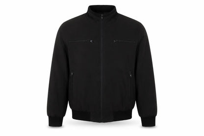VANZEER Men's Black Bomber Jacket M Cotton Viscose Zip Casual