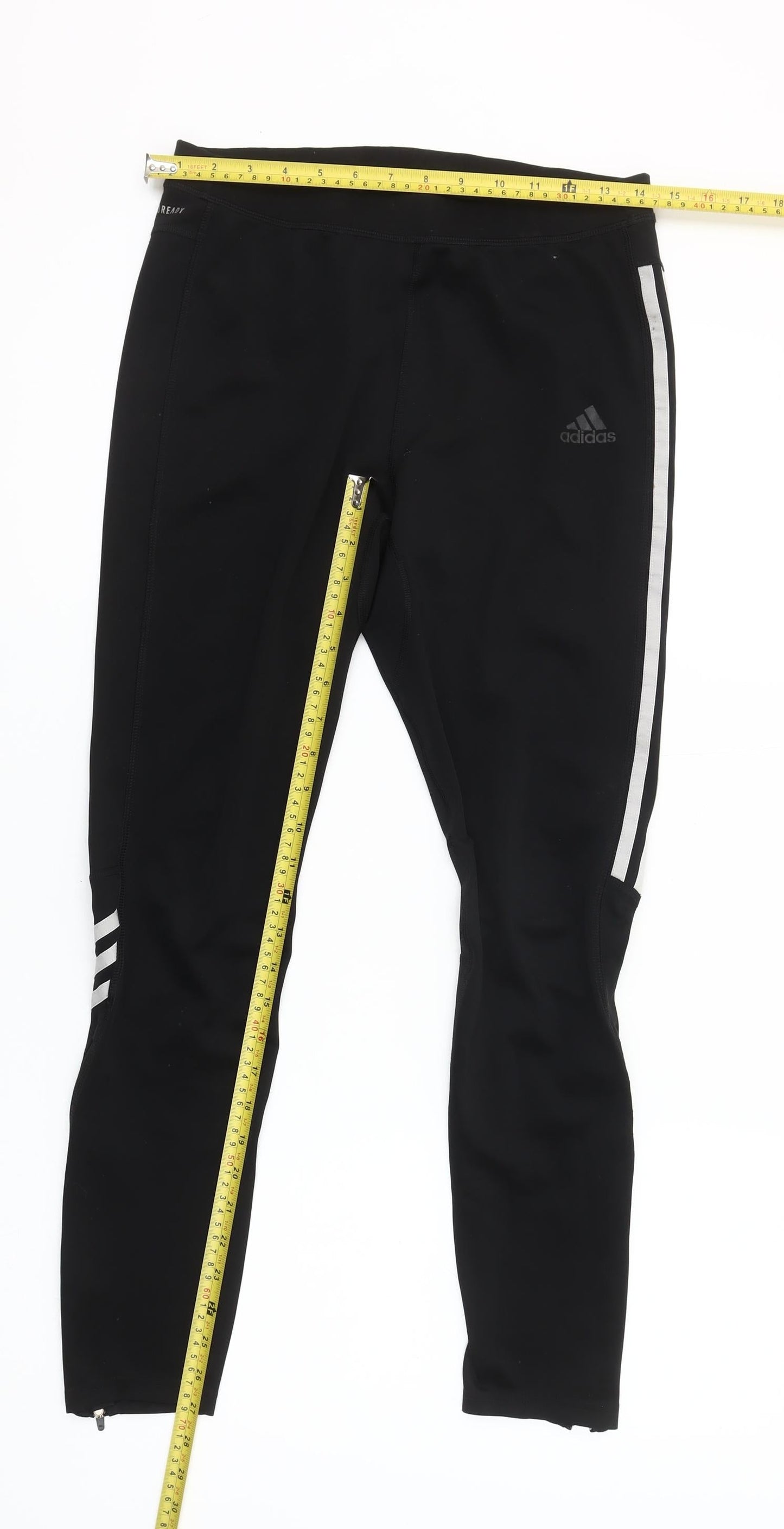 Adidas Women's Black Running Leggings L Reflective AEROREADY