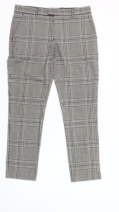 River Island Women's Black Check Tapered Trousers Size 30S