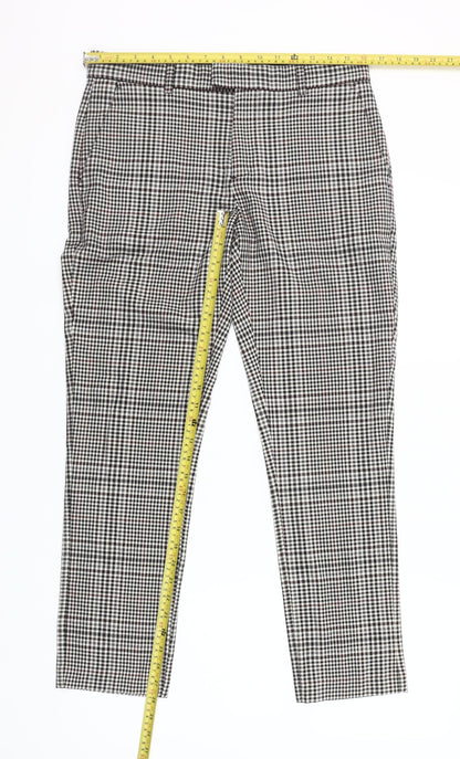 River Island Women's Black Check Tapered Trousers Size 30S