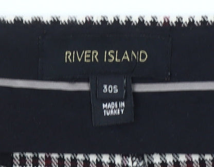 River Island Women's Black Check Tapered Trousers Size 30S