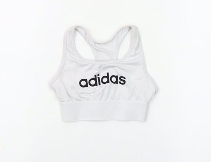 Adidas Girls White 7-8 Years Cropped Tank Sports Top