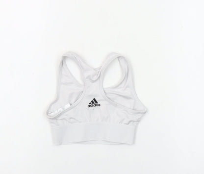 Adidas Girls White 7-8 Years Cropped Tank Sports Top