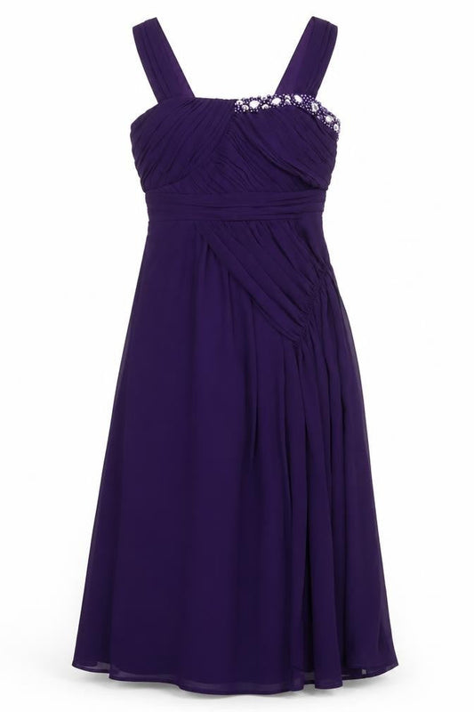 Max & Lola Milano Women Purple Beaded Chiffon Midi Dress Size 12
